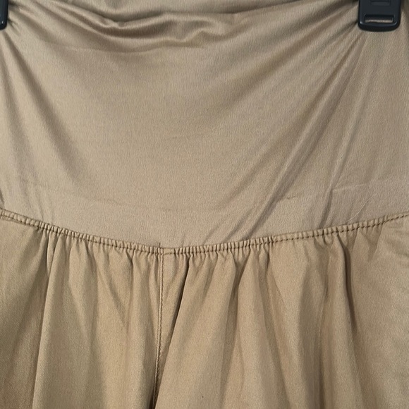 Old Navy Tan Ruched Asymmetrical Midi - Picture 3 of 11